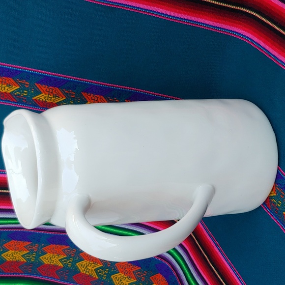 Rae Dunn Ceramic "Pour" Serving Pitcher White holds One Quart - Picture 11 of 15